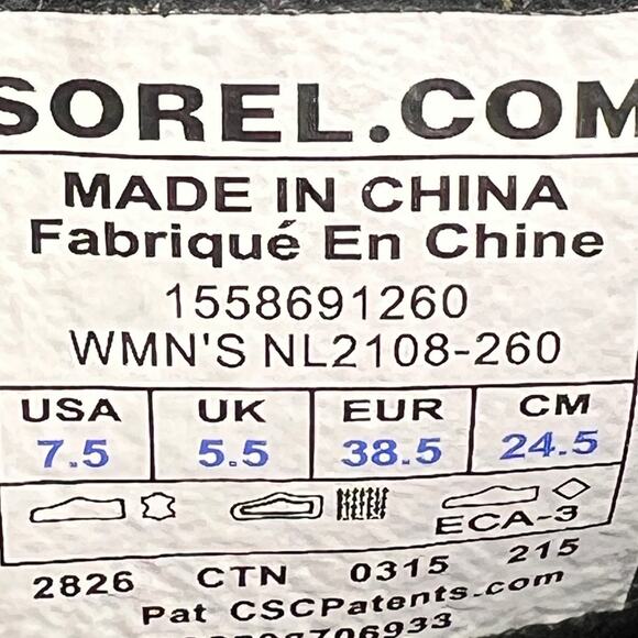 Sorel Women’s Slimboot Brown Leather Duck Boot Size US 7.5 - Picture 10 of 12